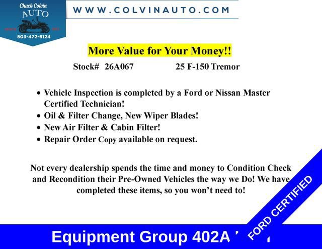 Certified 2025 Ford F150 Tremor w/ Equipment Group 402A High image 12