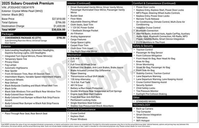 Used 2025 Subaru Crosstrek 2.0i Premium w/ Convenience Package #2 image 9