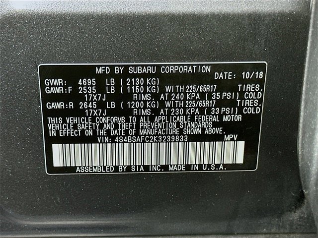 Used 2019 Subaru Outback 2.5i Premium image 25