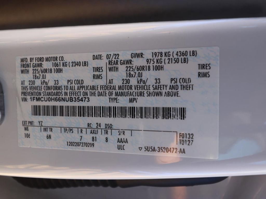 Certified 2022 Ford Escape SEL w/ Technology Package image 25