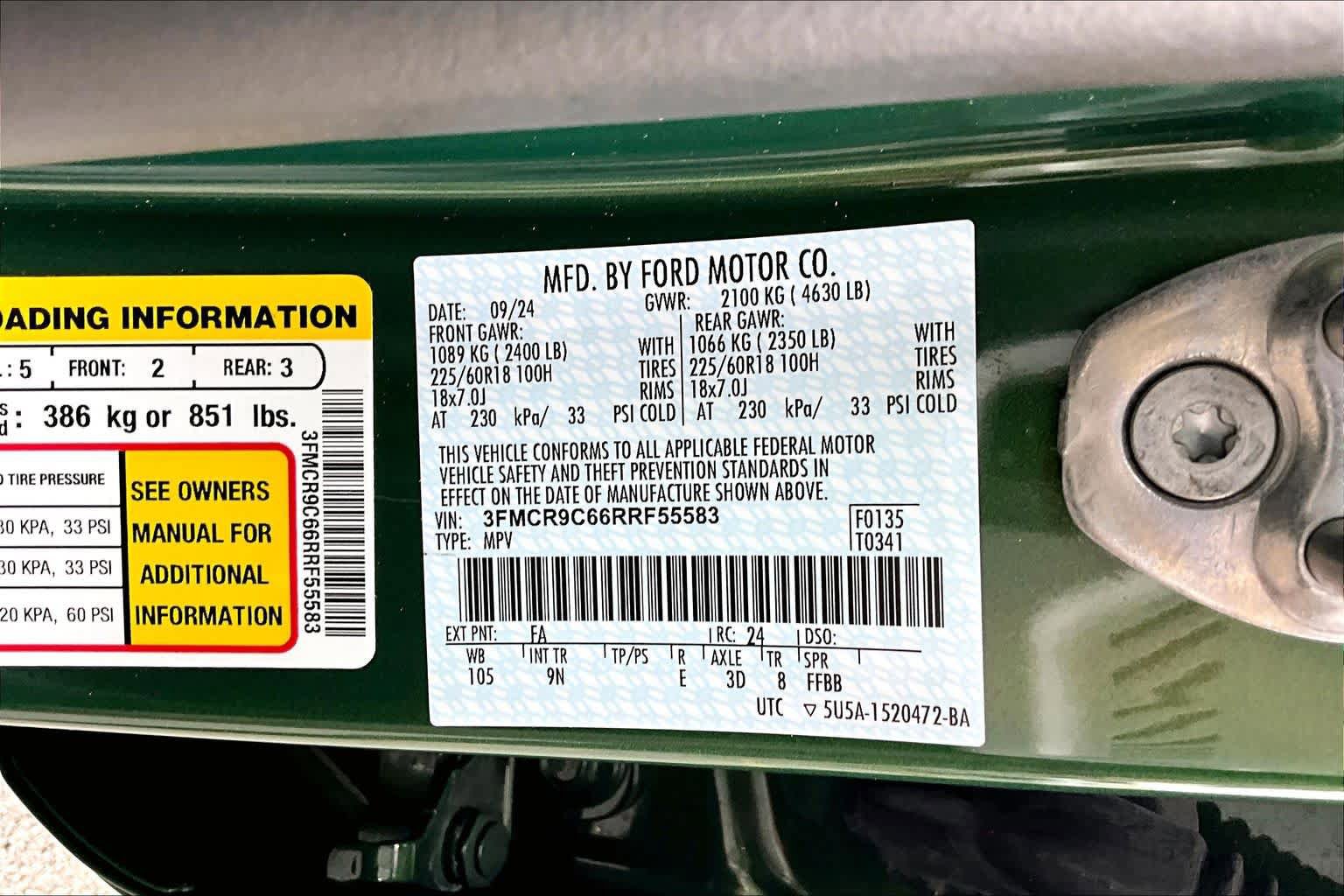 Certified 2024 Ford Bronco Sport Outer Banks AWD/4WD image 31