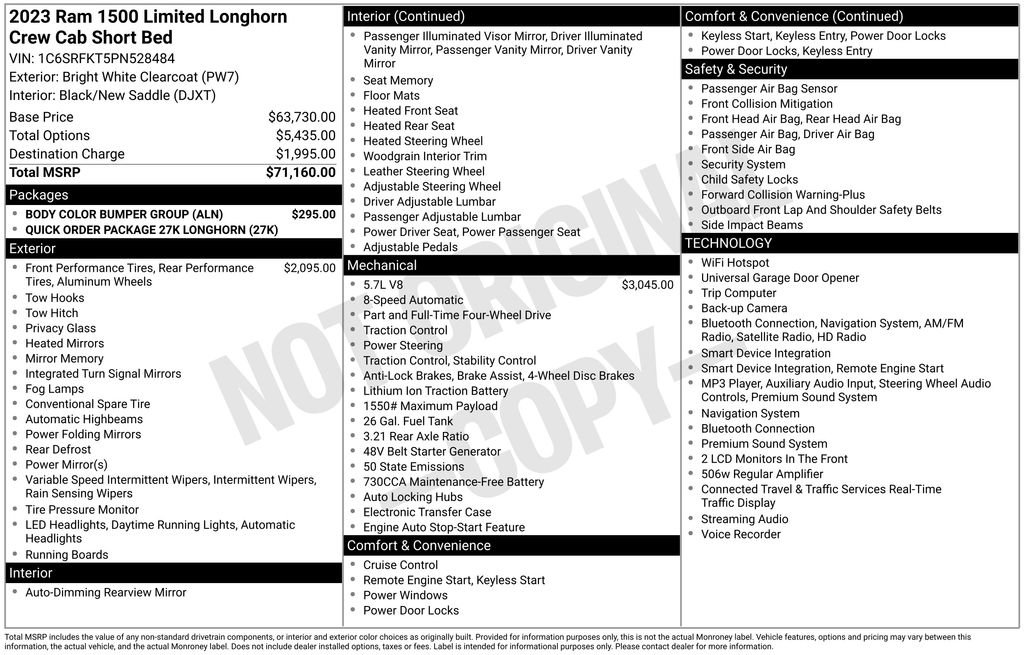 Used 2023 RAM 1500 Limited w/ Body Color Bumper Group AWD/4WD image 36