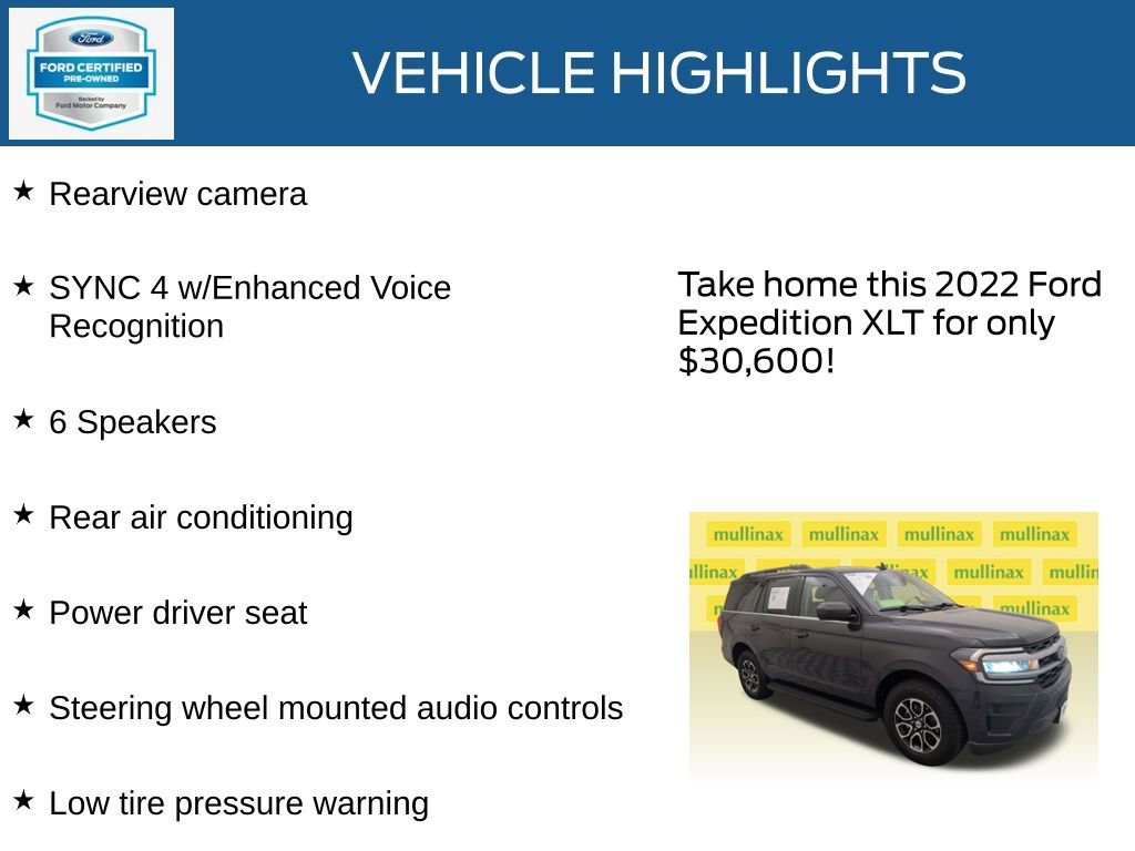 Certified 2022 Ford Expedition XLT RWD image 23
