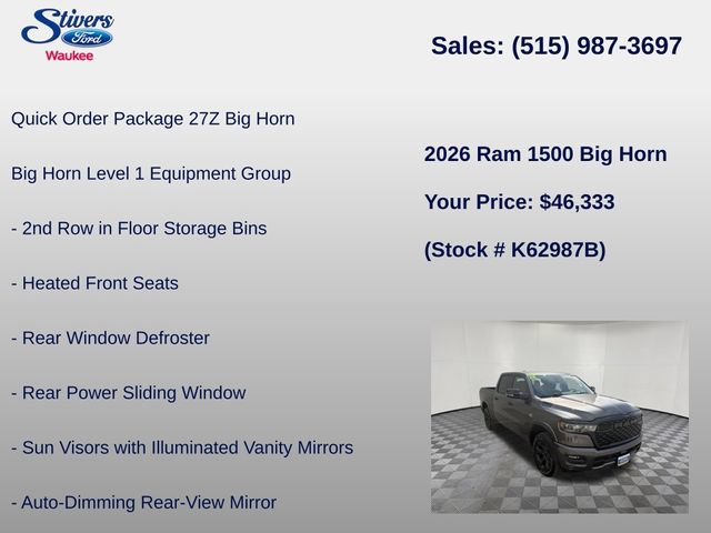 Used 2026 RAM 1500 Big Horn w/ Night Edition AWD/4WD image 8