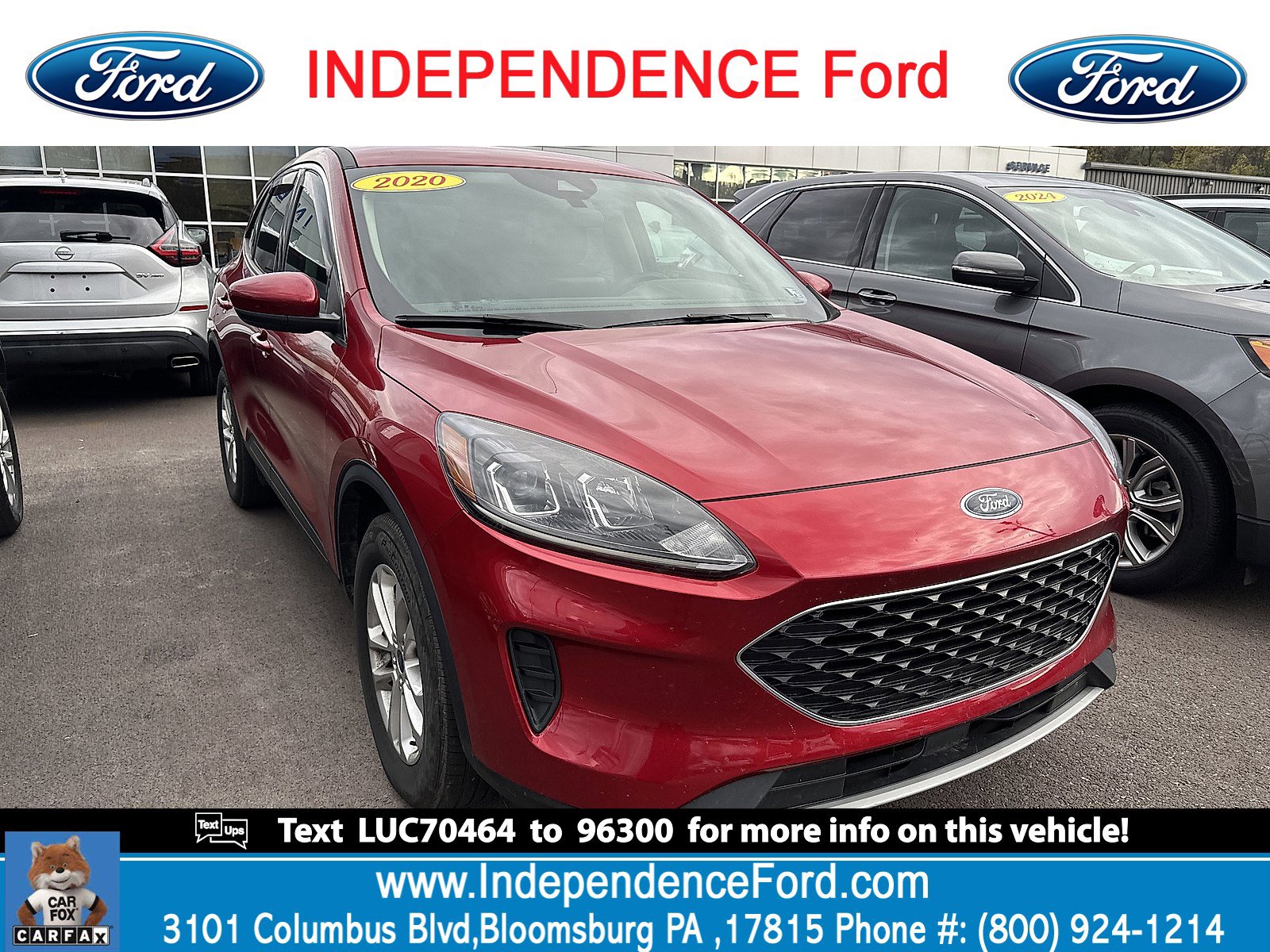 Certified 2020 Ford Escape SE