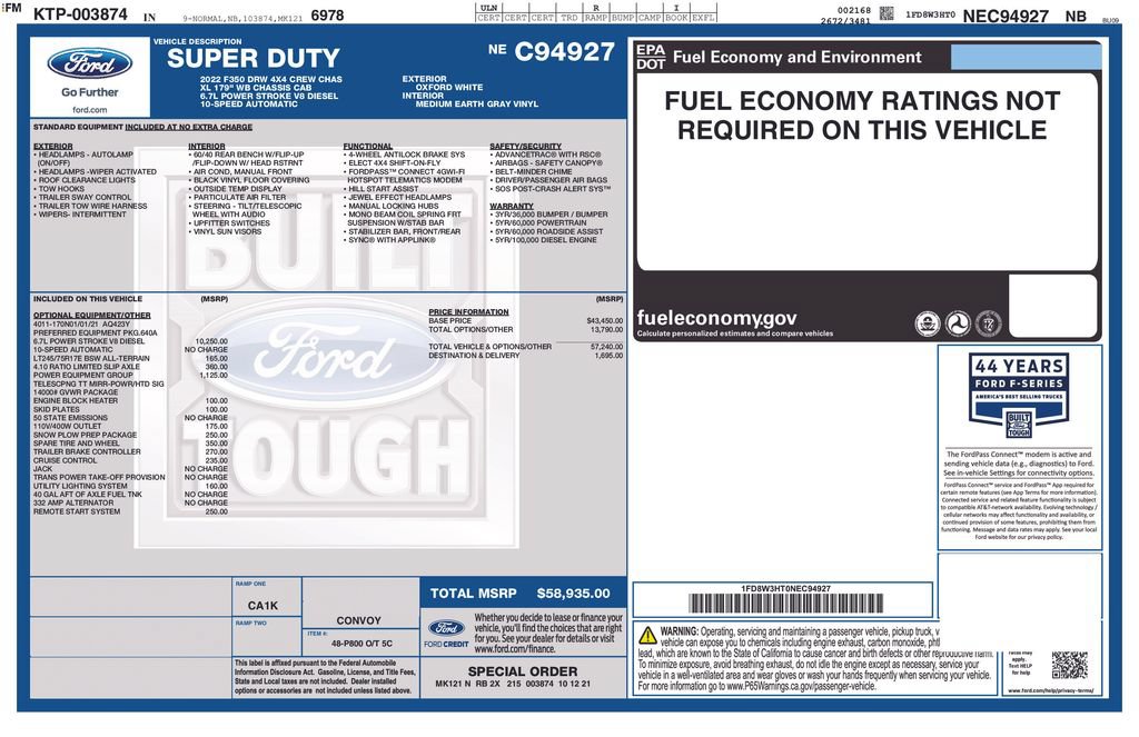 Certified 2022 Ford F350 XL w/ Power Equipment Group AWD/4WD image 31