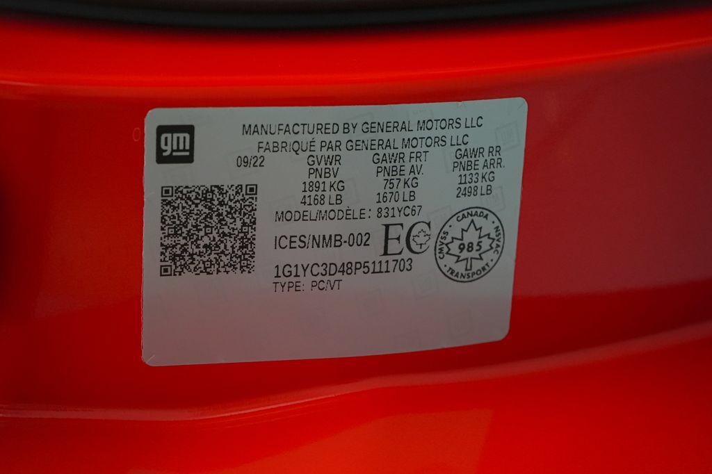 Used 2023 Chevrolet Corvette Stingray Premium Conv w/ Z51 Performance Package RWD image 41