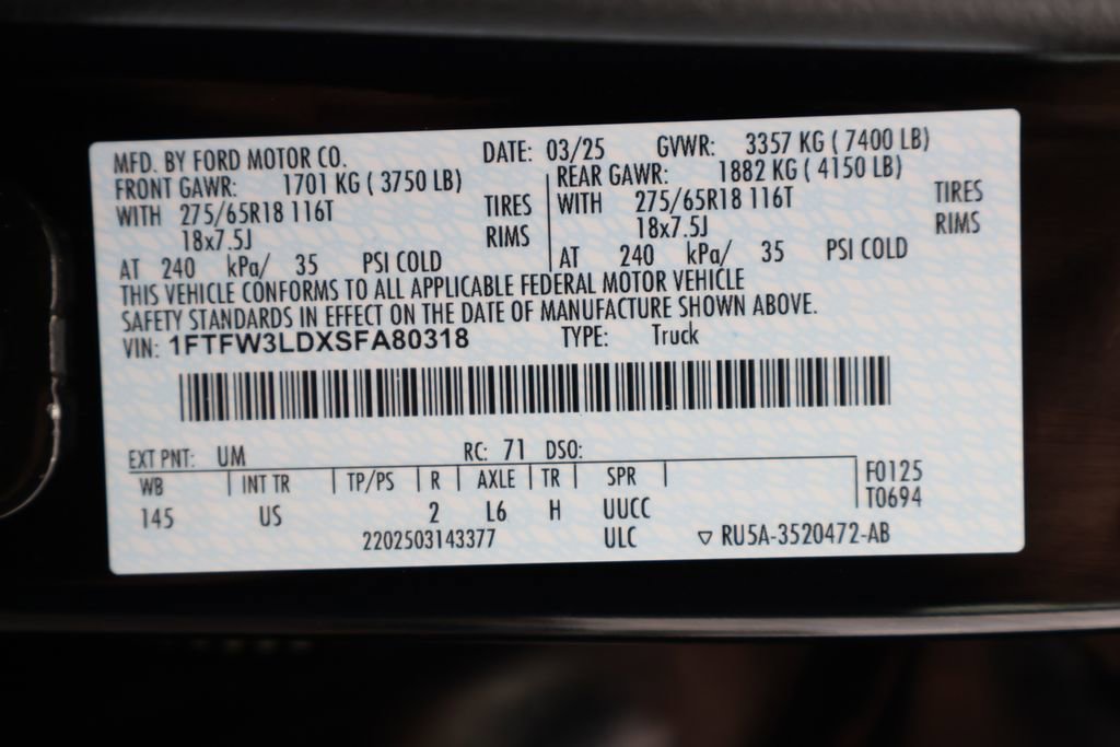 Certified 2025 Ford F150 XLT w/ Equipment Group 301A Standard AWD/4WD image 39