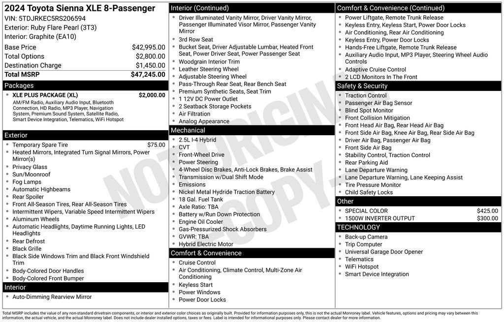 Used 2024 Toyota Sienna XLE w/ XLE Plus Package image 27