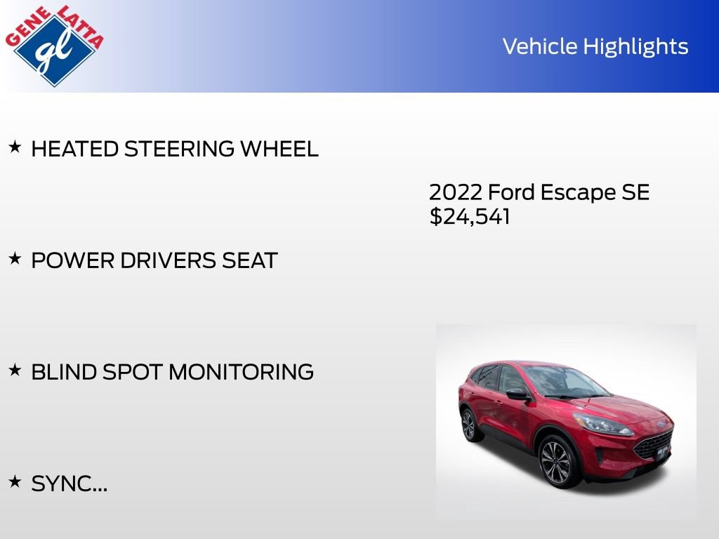 Certified 2022 Ford Escape SE w/ SE Sport Appearance Package AWD/4WD image 33