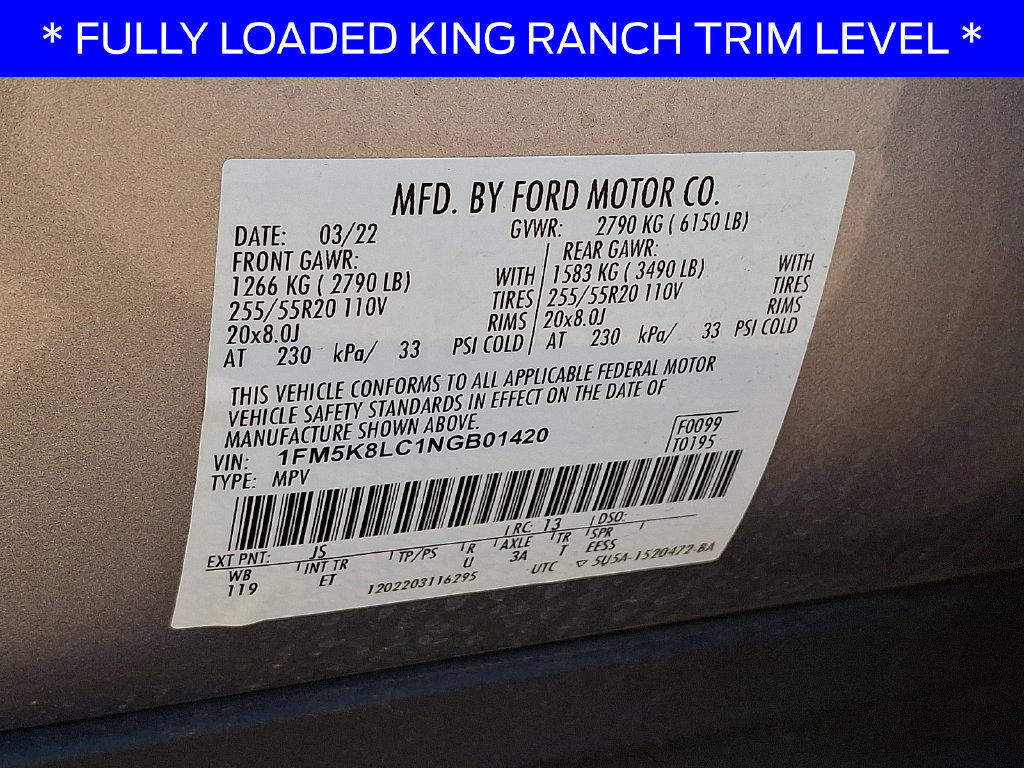 Certified 2022 Ford Explorer King Ranch AWD/4WD image 30