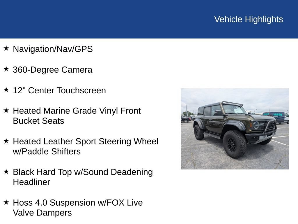 Certified 2024 Ford Bronco Raptor w/ Interior Carbon Fiber Pack 6 AWD/4WD image 33