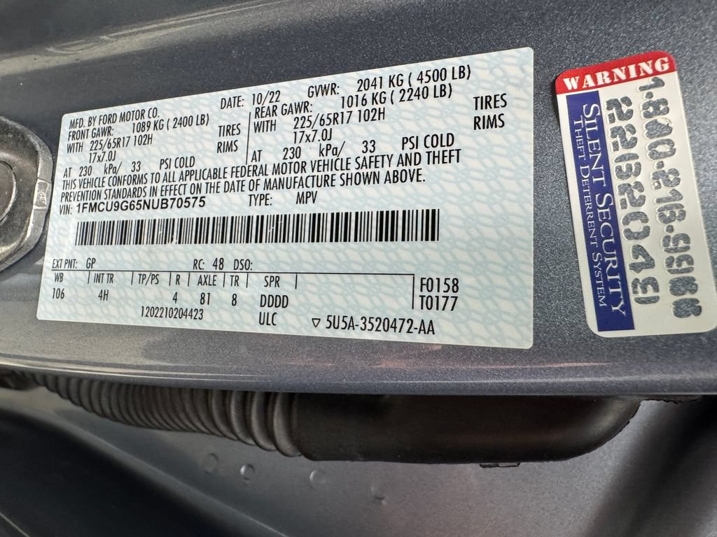 Certified 2022 Ford Escape SE AWD/4WD image 27