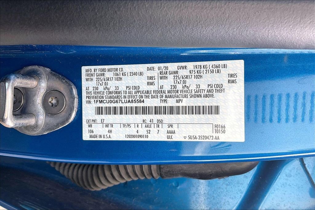 Certified 2020 Ford Escape SE image 30