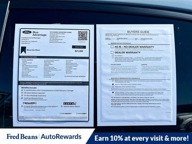 Used 2019 Subaru Crosstrek Hybrid w/ Moonroof Package w/Navigation image 36