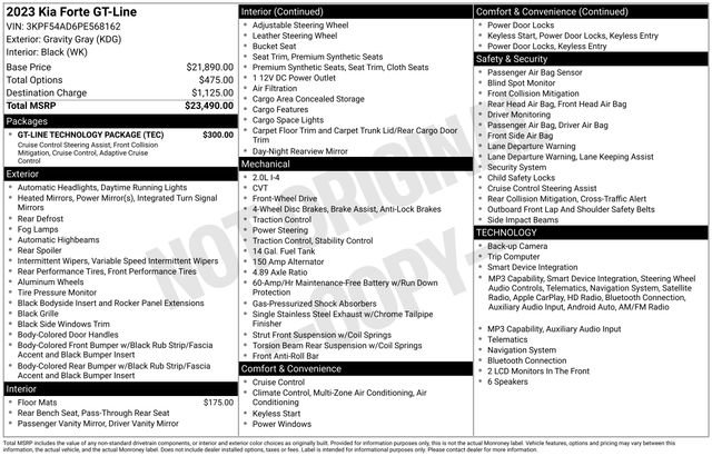 Used 2023 Kia Forte GT-Line w/ GT-Line Technology Package FWD image 10