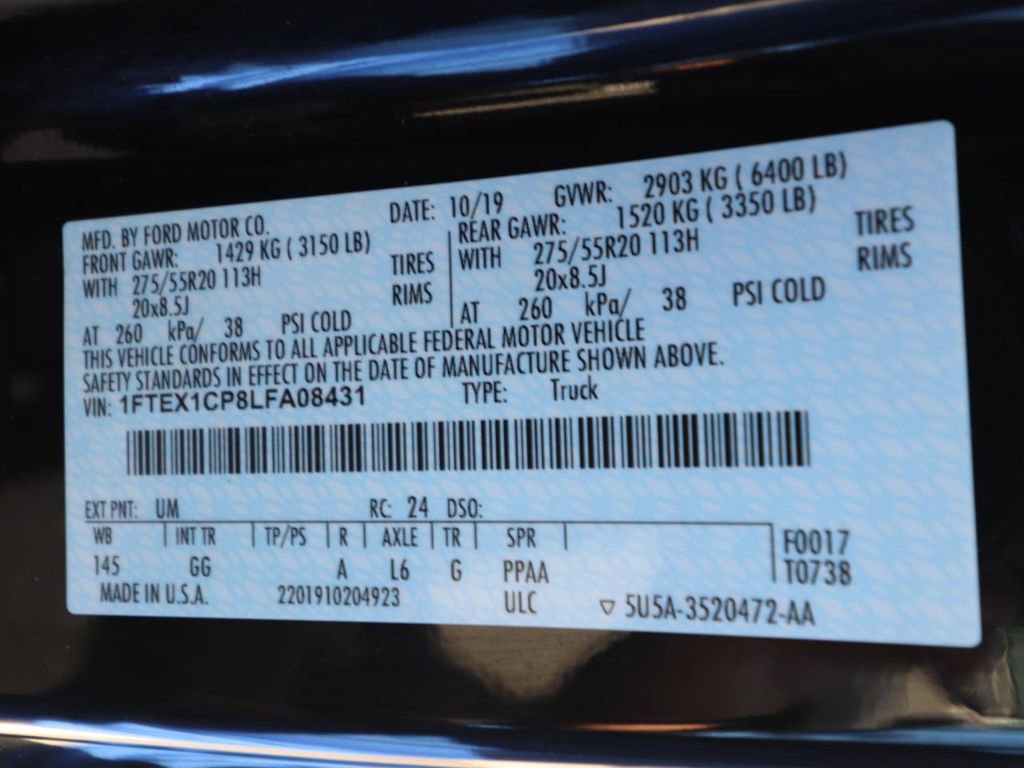 Certified 2020 Ford F150 XL w/ Equipment Group 101A Mid image 23