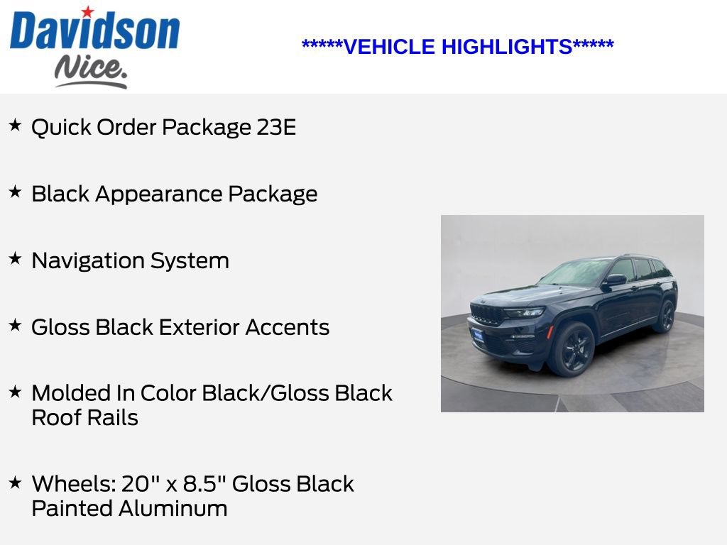 Used 2023 Jeep Grand Cherokee Limited w/ Black Appearance Package AWD/4WD image 5