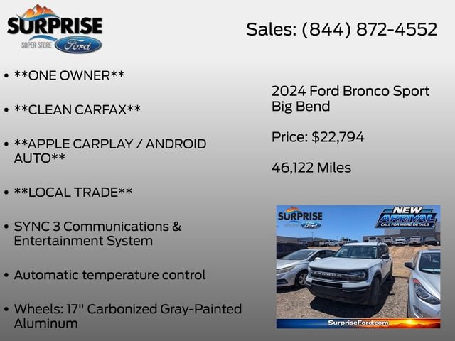 Certified 2024 Ford Bronco Sport Big Bend AWD/4WD image 7