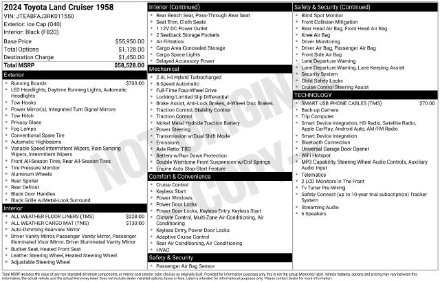 Used 2024 Toyota Land Cruiser 1958 AWD/4WD image 35