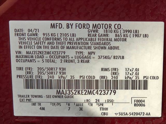 Certified 2021 Ford EcoSport Titanium w/ Interior Protection Package image 22