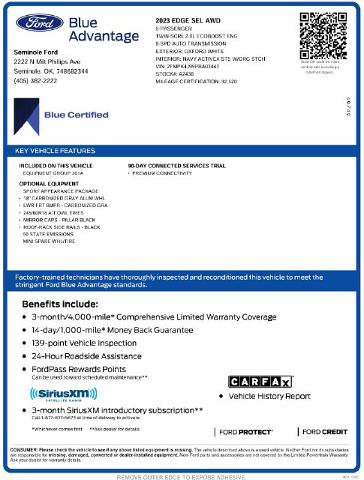 Certified 2023 Ford Edge SEL w/ Sport Appearance Package AWD/4WD image 6