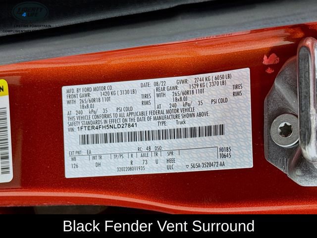 Certified 2022 Ford Ranger Lariat w/ Equipment Group 501A High image 33