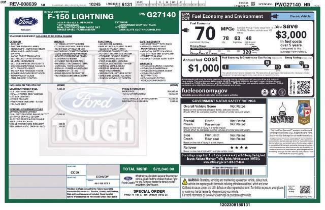 Certified 2023 Ford F150 Lightning XLT w/ Equipment Group 312A High image 10