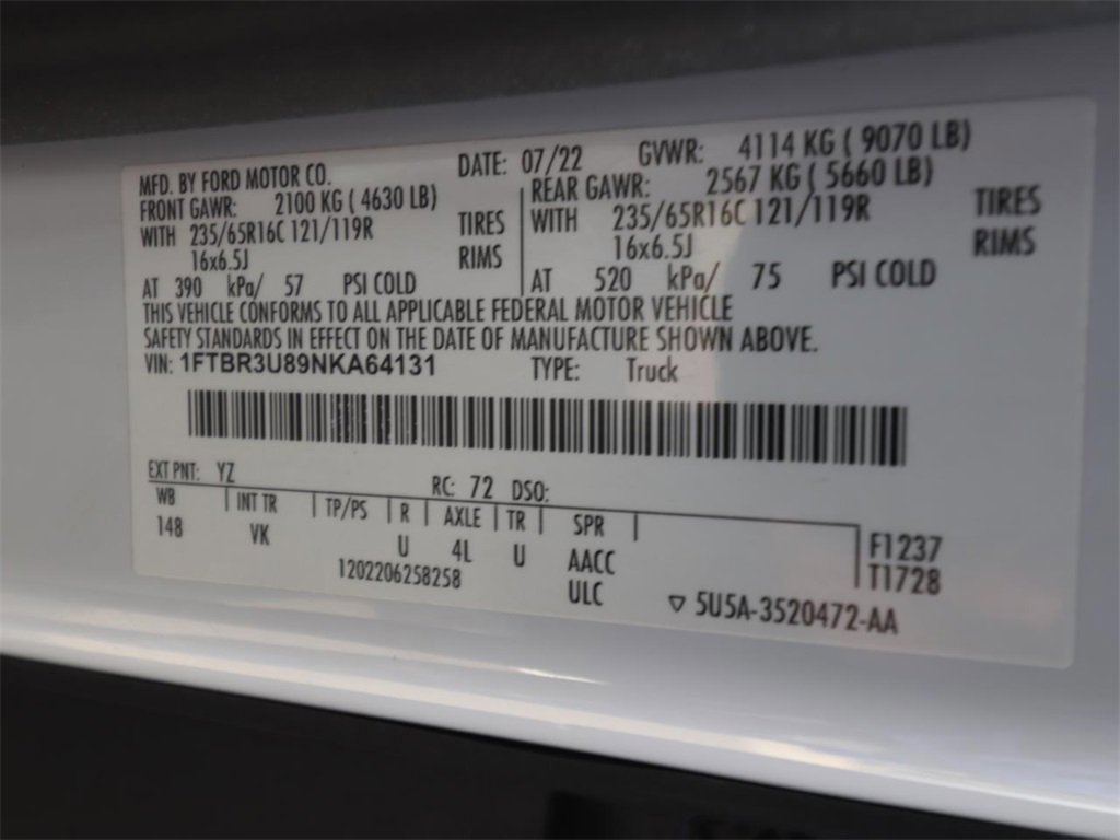 Certified 2022 Ford Transit 250 Base w/ Load Area Protection Package image 19