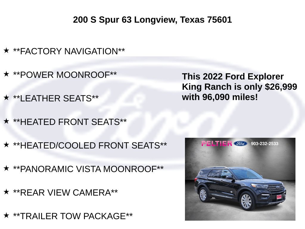 Certified 2022 Ford Explorer King Ranch w/ Premium Technology Package AWD/4WD image 10