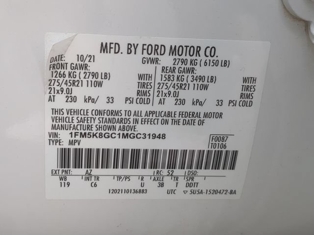 Certified 2021 Ford Explorer ST w/ Equipment Group 401A AWD/4WD image 36