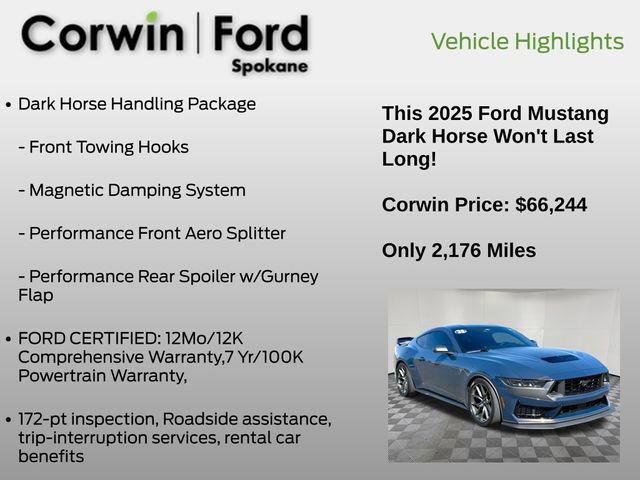 Certified 2025 Ford Mustang Dark Horse w/ Dark Horse Handlin Package RWD image 12