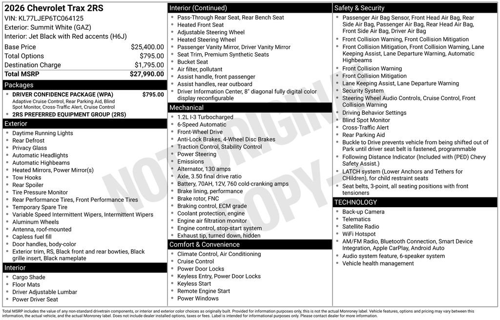 Used 2026 Chevrolet Trax RS w/ Driver Confidence Package FWD image 5