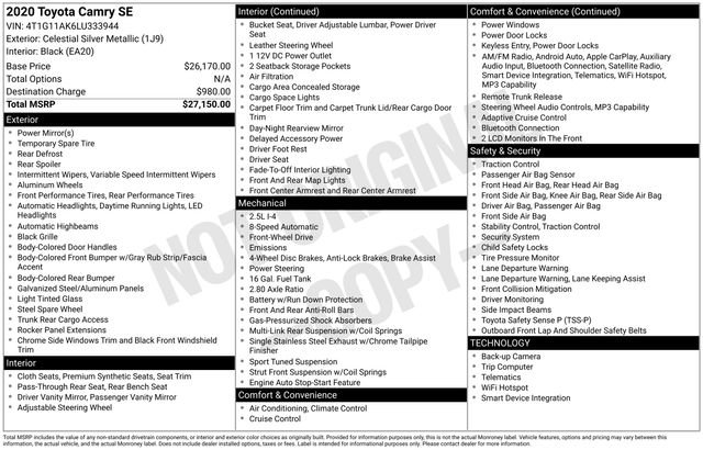 Used 2020 Toyota Camry SE image 16