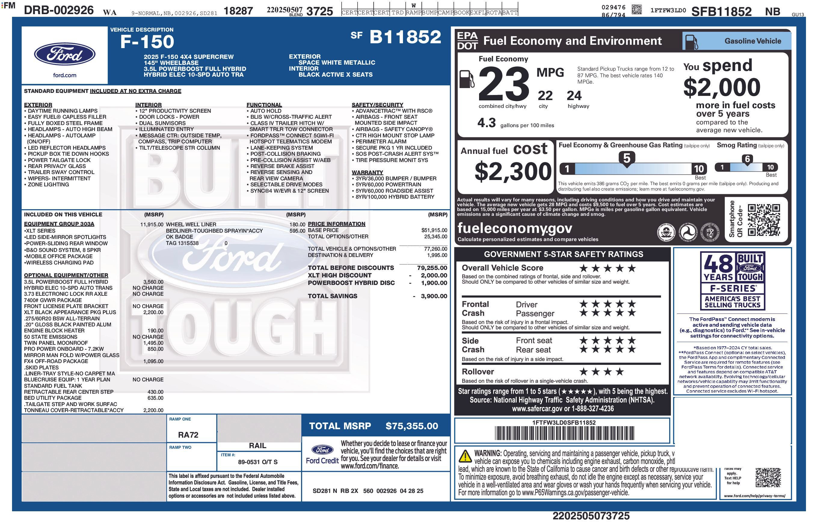 Certified 2025 Ford F150 XLT w/ Equipment Group 303A High AWD/4WD image 10