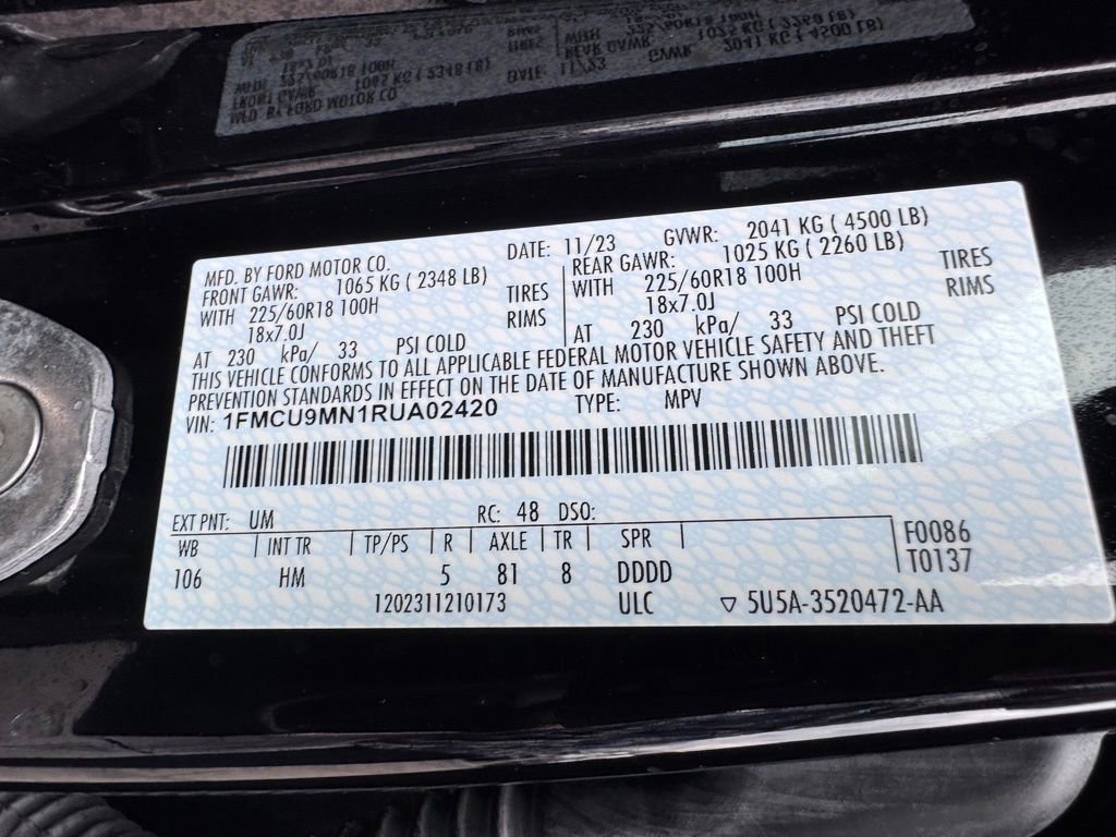 Certified 2024 Ford Escape ST-Line w/ Tech Pack #1 image 41