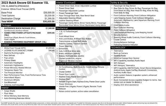 Used 2023 Buick Encore GX Essence w/ Experience Buick Package FWD image 6
