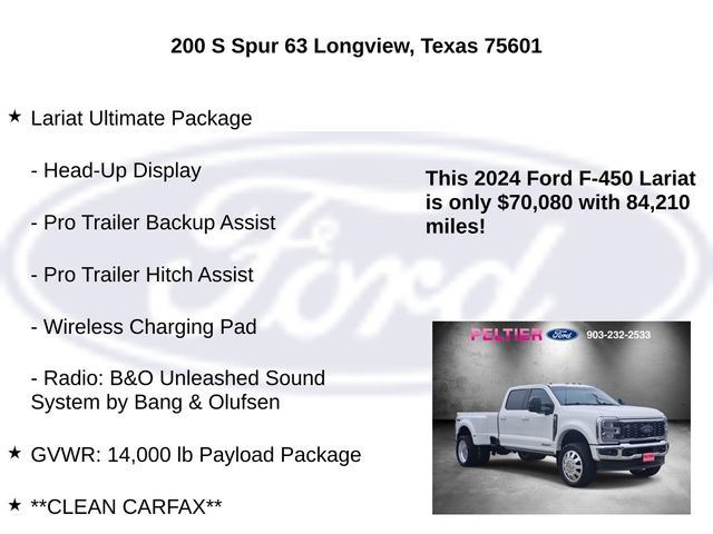 Certified 2024 Ford F450 Lariat w/ Lariat Ultimate Package AWD/4WD image 10