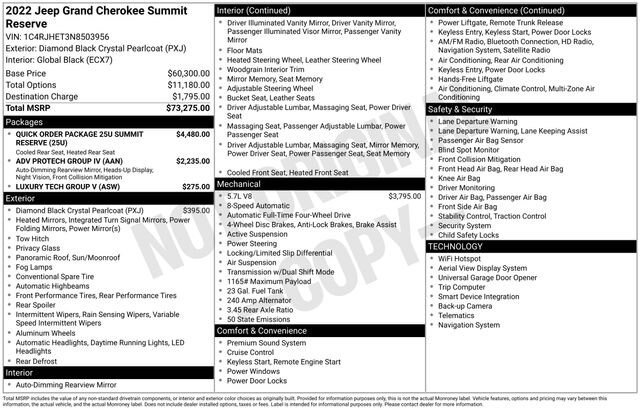 Used 2022 Jeep Grand Cherokee Summit AWD/4WD image 35