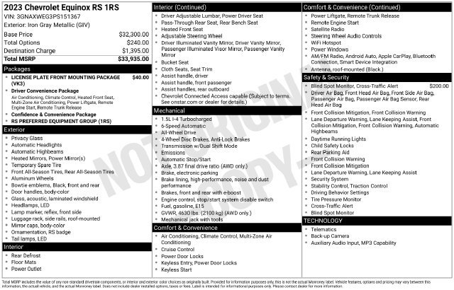 Used 2023 Chevrolet Equinox RS AWD/4WD image 27