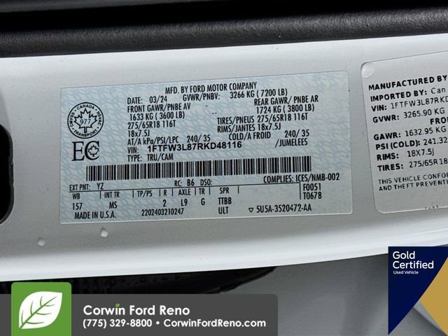 Certified 2024 Ford F150 XLT w/ FX4 Off-Road Package image 32