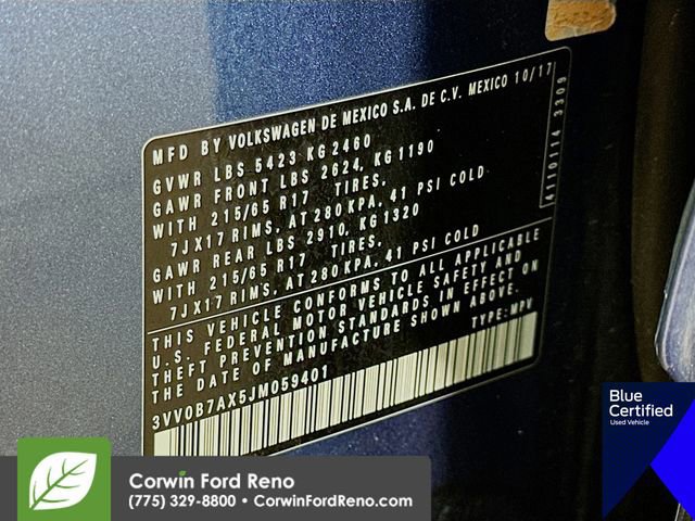 Used 2018 Volkswagen Tiguan S w/ 3rd Row Seat Package image 34