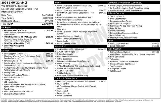 Used 2024 BMW X3 M40i w/ Premium Package image 38