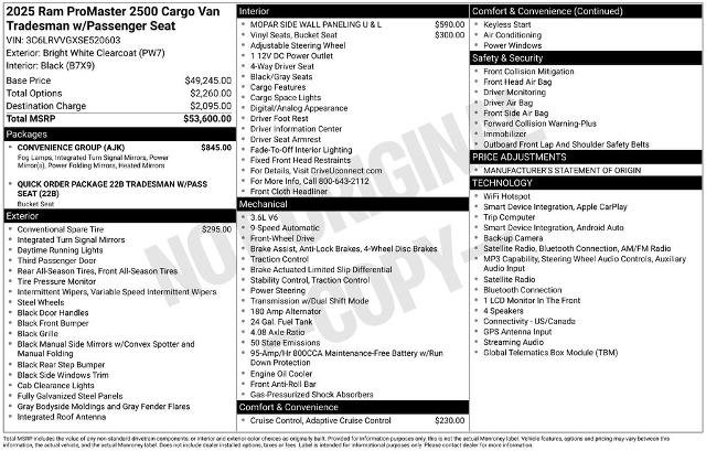 Used 2025 RAM ProMaster 2500 w/ Convenience Group FWD image 19