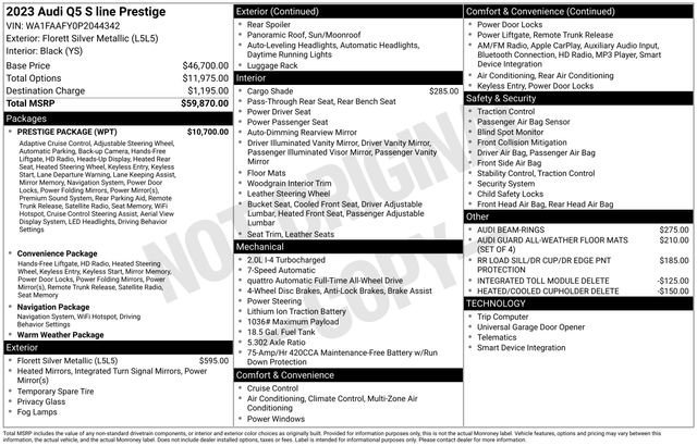 Used 2023 Audi Q5 2.0T Prestige w/ Prestige Package image 9