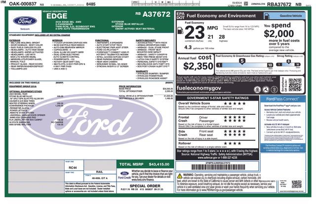 Certified 2024 Ford Edge SEL w/ Convenience Package image 3