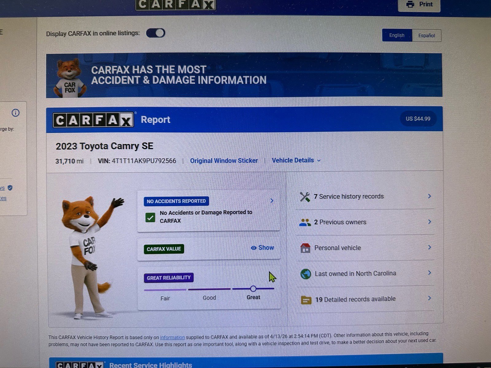 Used 2023 Toyota Camry SE w/ Convenience Package image 47