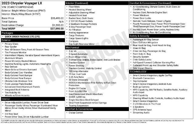 Used 2023 Chrysler Voyager LX FWD image 5