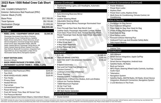 Used 2023 RAM 1500 Rebel w/ Rebel Level 1 Equipment Group AWD/4WD image 40