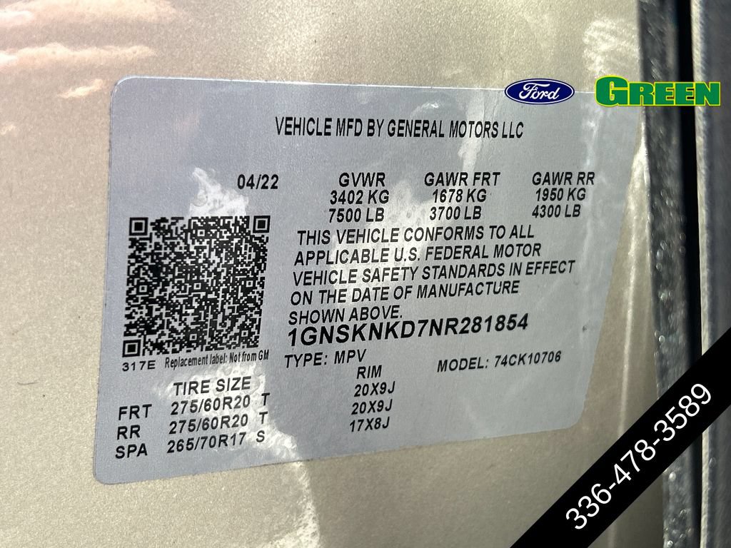 Used 2022 Chevrolet Tahoe LT w/ LT Signature Plus Package AWD/4WD image 31